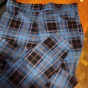 Time and Tru Black and Blue Plaid Pants